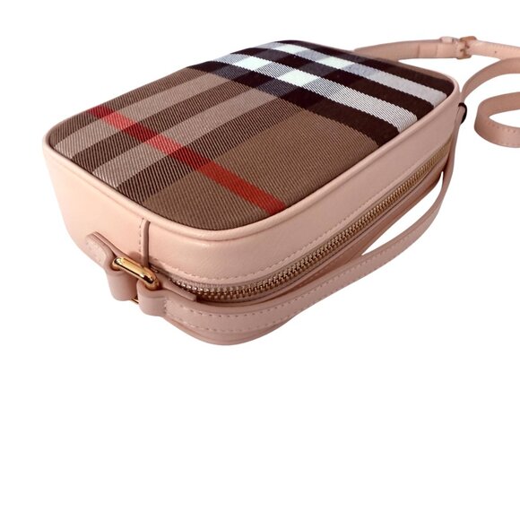 Burberry Small Camera Bag, Pale Cameo, House check leather and fabric, 80850771 - Picture 7 of 16